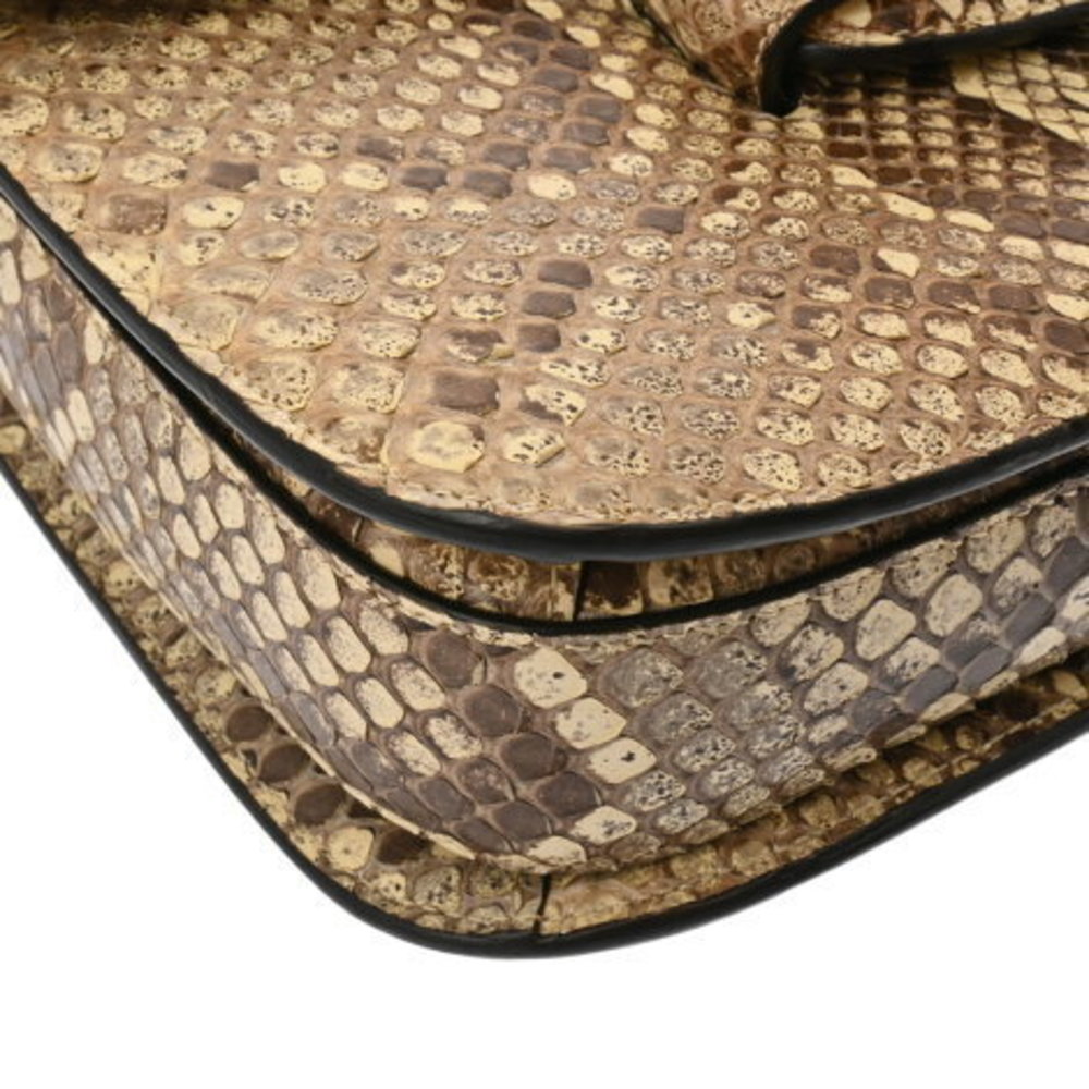 Gucci Horsebit Beige Python Shoulder Bag - image 5